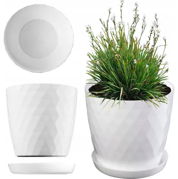 Květináč Květináč plast bílý Kadax 12 cm x 12 x 11,5 cm