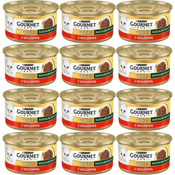 Krmivo pro kočku GOURMET Gold Succulent Delights Hovězí 12 x 85g