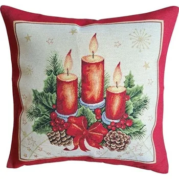 Povlak na dekorativní polštářek Vánoční povlak na polštář Svícen