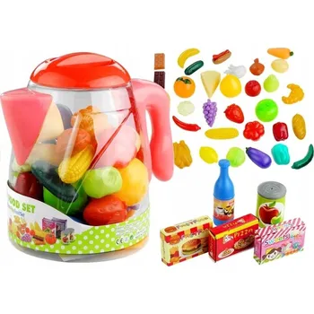 Dětská kuchyňka Potraviny v džbánku, zelenina a ovoce, 50 dílů