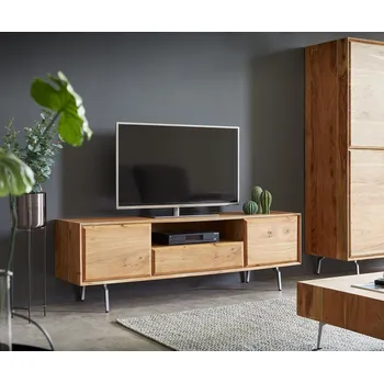 Televizní stolek TV stolek Shari 160 cm akácie přírodní 2 dvířka 1 zásuvka 1