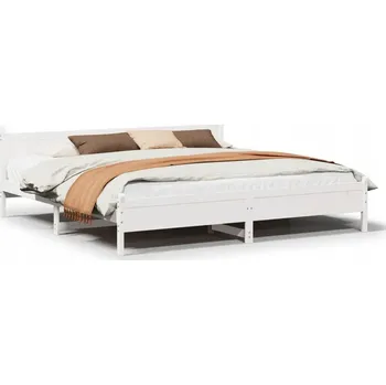 Postel Dřevěná manželská postel VidaXL 180x200 cm bílá