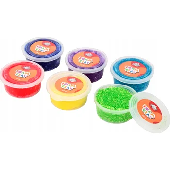 Modelovací hmota Pěnová Plastelína Kuličková modelovací hmota Foam Clay 6 barev 6×25g Papoušek KOLEKCE BAREV