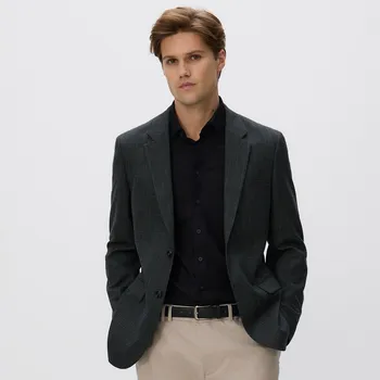 Pánské sako Reserved - Sako slim fit s viskózou - tmavě zelená - YV856-79P - YV856-79P-S