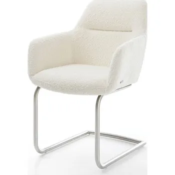 Jídelní židle Jídelní židle Pejo-Flex bouclé bílá konzolová podnož kulatá