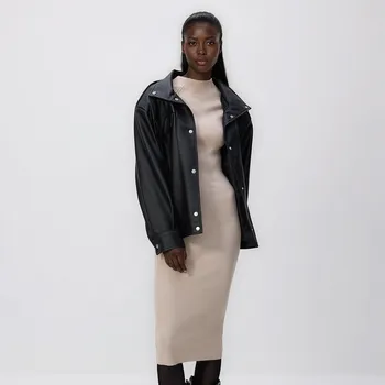 Dámské šaty Reserved - Žebrované šaty s viskózou - béžová - 466HI-08X - 466HI-08X-XS