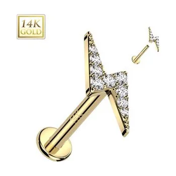 Piercing ZL01251-1206-YG Zlatý piercing do brady - labreta, Au 585/1000