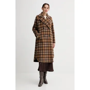 Dámský kabát Kabát s vlnou Marc O'Polo hnědá barva, 508018371151 88X, vel. 40