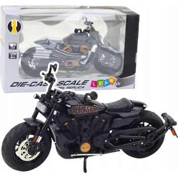 autíčko Motocykl Chopper Černý se Zlatými Detaily 1:12