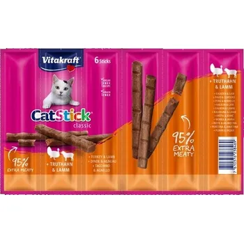 Pamlsek pro kočku Vitakraft Cat Stick kabanosy krůta jehněčí 6x6g