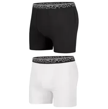 Boxerky Atlas For Men Sada 2 jednobarevných boxerek Stretch, Černá, Velikost L CW059