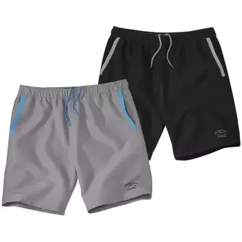 Pánské kraťasy Atlas For Men Sada 2 šortek Surfing Master z mikrovlákna, Černá, Velikost XL E7140