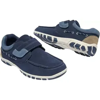 Pánské mokasíny Atlas For Men Mokasíny v jachtařském stylu na suchý zip, Modrá, Velikost 42 P5110