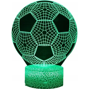 Lampička LED LAMPIČKA 3D ve tvaru MÍČE - Noční světlo na stůl, dekorace do pokoje fotbalisty/fotbalistky modrá