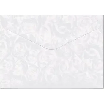 Obálka Galeria papieru Ozdobné obálky - C6, 120 g/m2, bílé, vzor růže, 10