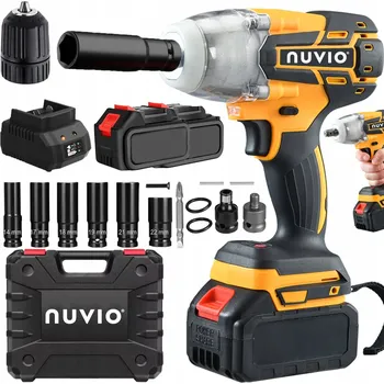 Aku Rázový Uťahovák Bezuhlíkový + 2x Aku + Sada Nástrčných Klíčů, 300Nm, Na Kola