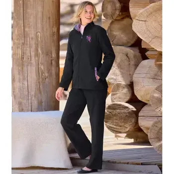 Atlas For Men Domácí komplet z černého fleecu, Černá, Velikost 40-42 ZT016