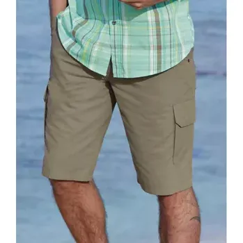 Atlas For Men Plátěné kapsáčové bermudy, Hnědá, Velikost 44 L8120