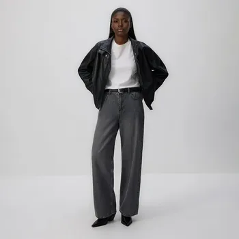 Dámské džíny Reserved - Džíny wide leg - šedá - 532GE-90J - 532GE-90J-38