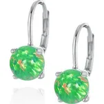 NB-3385-OP11 Stříbrné náušnice se světle zeleným opálem