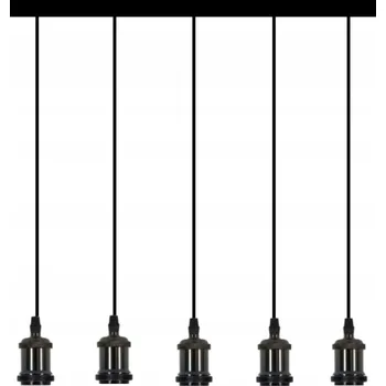 ZÁVĚSNÁ LAMPA LINEA ČERNÁ 5 RAMEN ČERNÉ OBJÍMKY