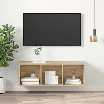 Nábytek vidaXL Nástěnná TV skříňka 37 x 37 x 107 cm dřevotříska [805481] Barva: dub sonoma