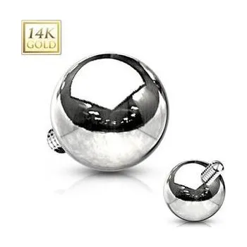 Piercing ZL01212-WG Zlatý piercing - mikrodermál kulička, Au 585/1000