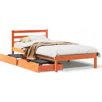 Postel Jednolůžková dřevěná postel VidaXL 90x190 cm, odstíny hnědé