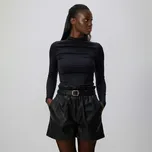 Reserved - Kraťasy z imitace kůže s pásem - černý - 854GS-99X - 854GS-99X-S