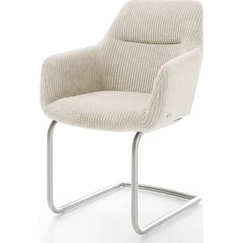 Jídelní židle Jídelní židle Pejo-Flex manšestr béžová konzolová podnož kulatá