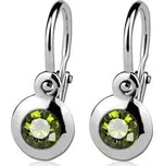 CS1030-OL Dětské náušnice stříbrné, zirkon olivín