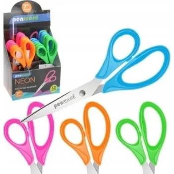 Plastové POTŘEBY NŮŽKY Na Papír Kancelářské Nůžky 18cm 12 Kusů Sada