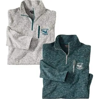 Pánská mikina Atlas For Men Sada 2 mikin Colorado z melírovaného moletonu , Modrá, Velikost M M7105