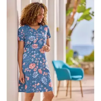 Dámské pyžamo Atlas For Men Noční košile s květinovým potiskem, Se vzorem, Velikost 44-46 ZT612