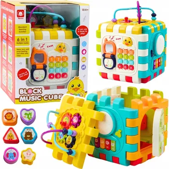 Hudební kostka pro batole 6v1 – Interaktivní vzdělávací Hračka