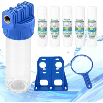 Filtrace vody Sada korpusu filtru na vodu 1" + 5x vodní filtr (provázkový) klíč držák
