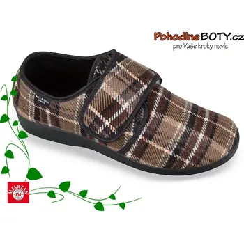 Pánská zdravotní obuv Pánská domácí obuv na suchý zip papuče Mjartan 652-k61 (652-K61 suchý zip bez kožíšku)