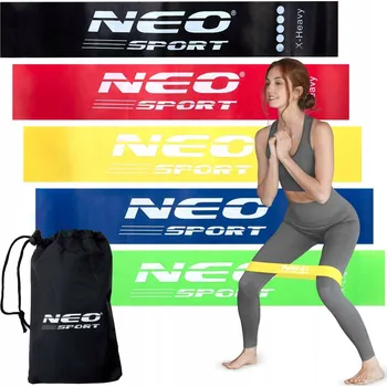 Sada 5 posilovacích gum Mini Band odporová guma 60x5 cm fitness Neo-Sport