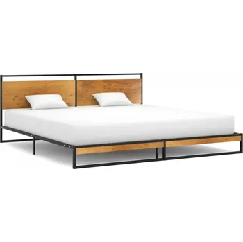 Postel Manželská postel kovová VidaXL 200x200 cm černá