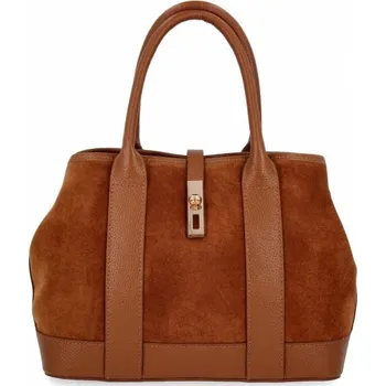 Kabelka Elegantní kožená kabelka kufřík 653 hnědá