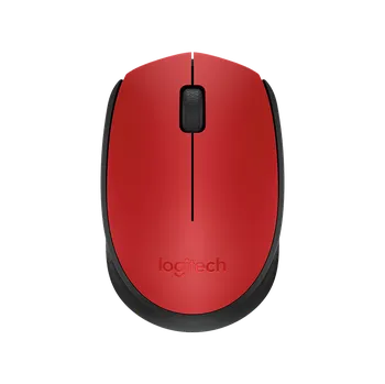Logitech M171/Kancelářská/Optická/1 000 DPI/Bezdrátová USB/Černá-červená