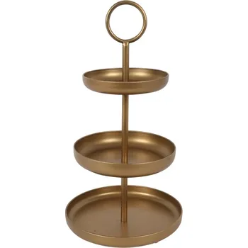 Kovový etažér Fenne M – zlatý, 50 cm