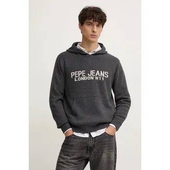 Pánský svetr Svetr z vlněné směsi Pepe Jeans CARSON pánský, šedá barva, PM702459 90Y, vel. L