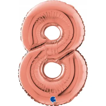 Balónek Fóliový balónek číslice 8, 66 cm, růžové zlato