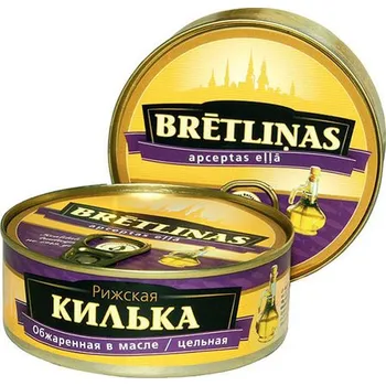 konzervovaná ryba Kilka smažená v oleji a koření 161g Brivais Vilnis