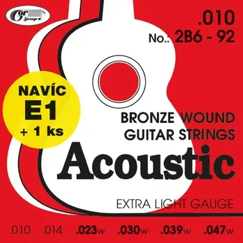 Struna pro kytaru a smyčcový nástroj Acoustic 2B6-92 Light struny na kytaru kovové fosfor bronz