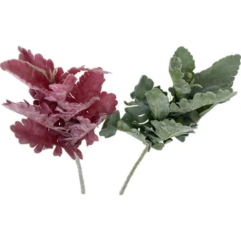 umělá květina Starček malý samet zelený/červený 34 cm Barva: Zelená