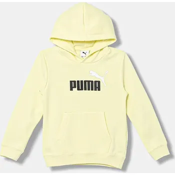 Chlapecká mikina Dětská mikina Puma ESS 2 COLOR No. 1 Logo Hoodie FL B žlutá barva, s kapucí, s potiskem, 685822 10X, vel. 128
