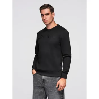 Pánská mikina Klasická pánská mikina s nápisy - černá V4 B1711 - L