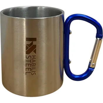 Hrníček nerez s karabinou - s logem Habilis Steel HS-M-25